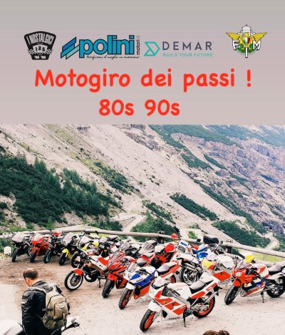 Locandina evento MOTOGIRO DEI PASSI '80 '90