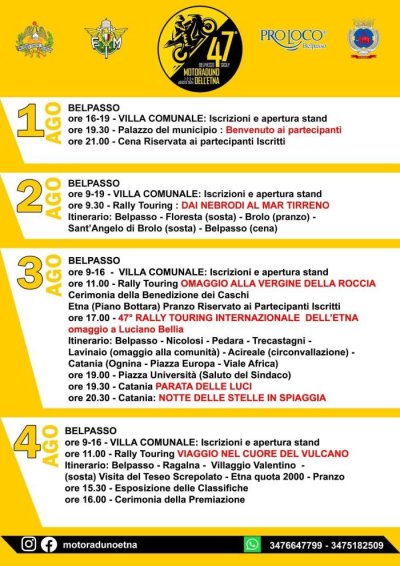 Locandina evento 47° MOTORADUNO DELL'ETNA
