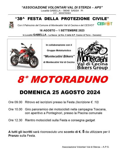 Locandina evento 8^ MOTORADUNO LA GABELLA