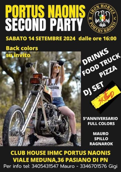 Locandina evento PORTUS NAONIS SECOND PARTY