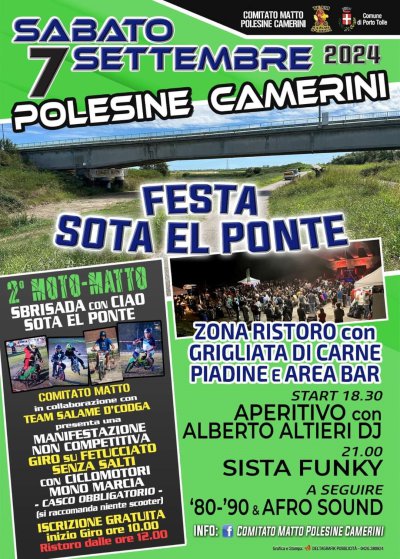 Locandina evento 2° moto matto - sbrisada con Ciao sota el ponte