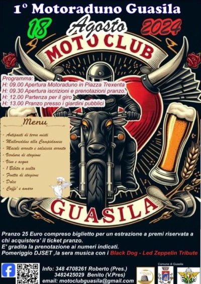 Locandina evento 1° MOTORADUNO GUASILA
