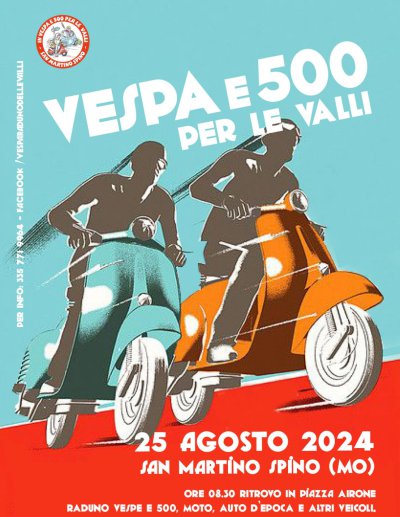 Locandina evento VESPA E 500 PER LE VALLI