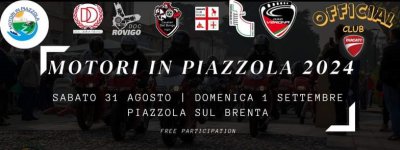 Locandina evento MOTORI IN PIAZZOLA 2024
