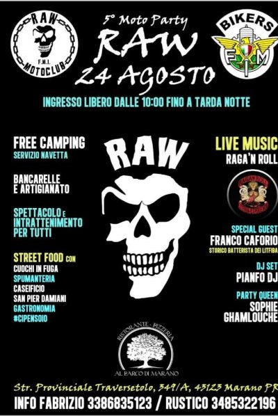 Locandina evento RAW Motoclub Parma