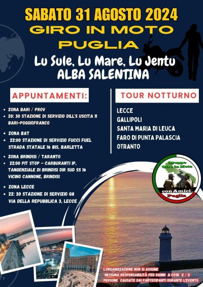 Locandina evento GIRO IN MOTO PUGLIA