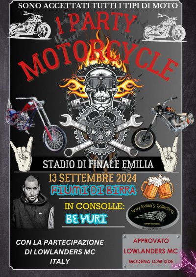 Locandina evento 1° Party Motorcycle 