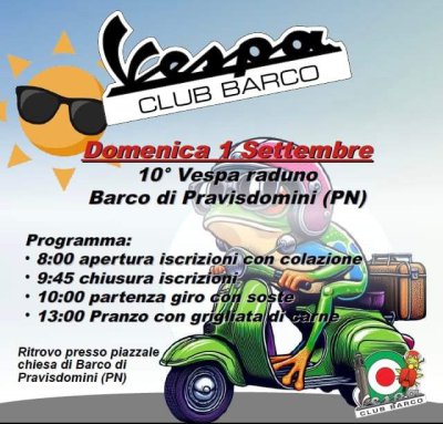 Locandina evento 10 VESPA RADUNO BARCO