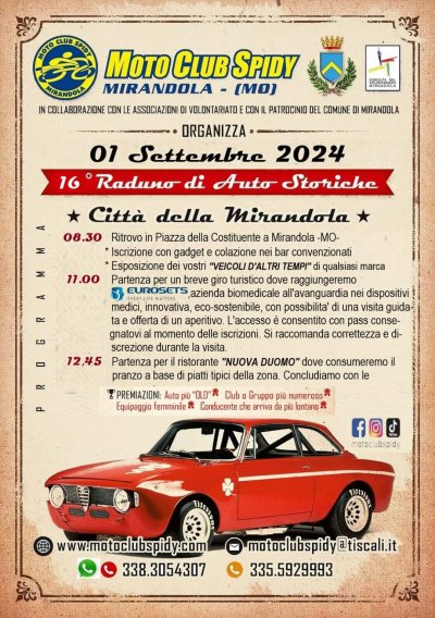 Locandina evento 16° raduno di "Auto d"altri tempi"