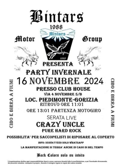 Locandina evento Party invernale 