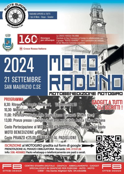Locandina evento Motoraduno per croce rossa