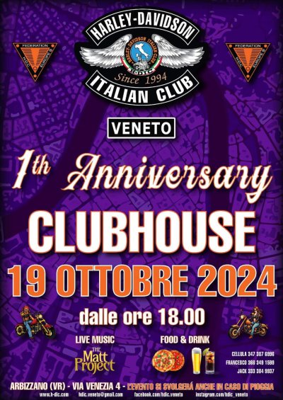 Locandina evento First anniversary clubhouse