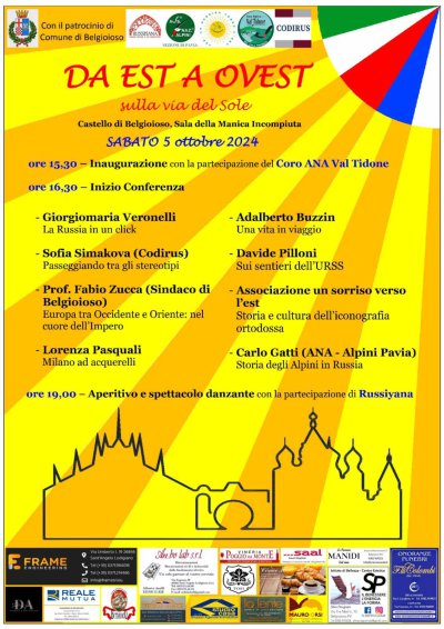 Locandina evento Da est a ovest