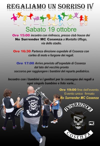Locandina evento REGALIAMO UN SORRISO.  IV