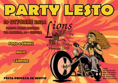 Locandina evento PARTY LESTO