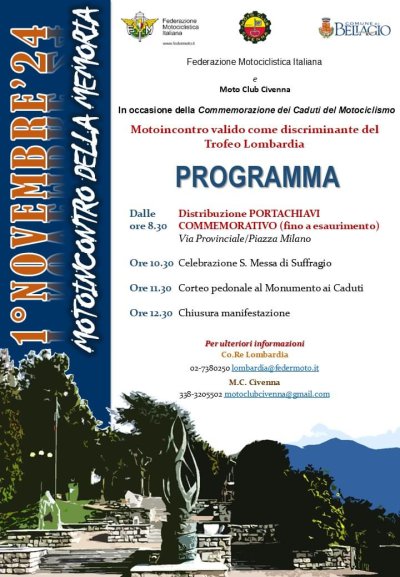 Locandina evento Motoincontro della memoria