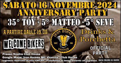 Locandina evento ANNIVERSARY PARTY
