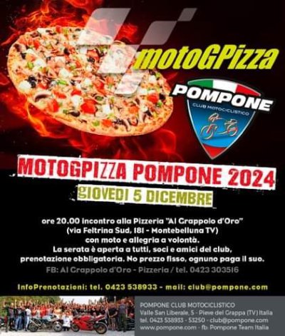Locandina evento MOTOGPIZZA POMPONE
