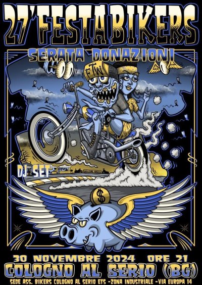 Locandina evento 27^ FESTA BIKERS - SERATA DONAZIONI