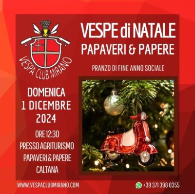 Locandina evento VESPE DI NATALE - PRANZO DI FINE ANNO SOCIALE