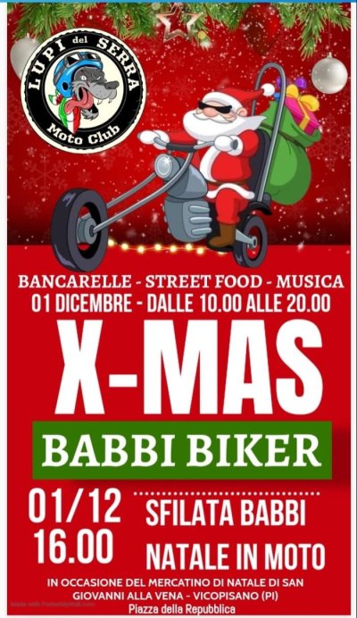 Locandina evento BABBO NATALE IN MOTO - MERCATINO DI NATALE