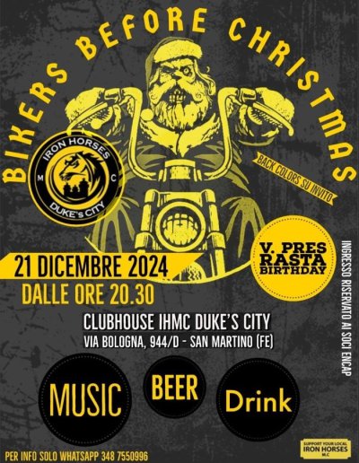 Locandina evento BIKERS BEFORE CHRISTMAS