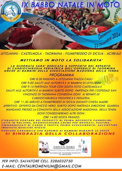 Locandina evento IX° BABBO NATALE IN MOTO