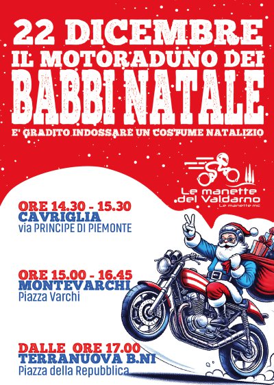 Locandina evento IL MOTORADUNO DEI BABBI NATALE