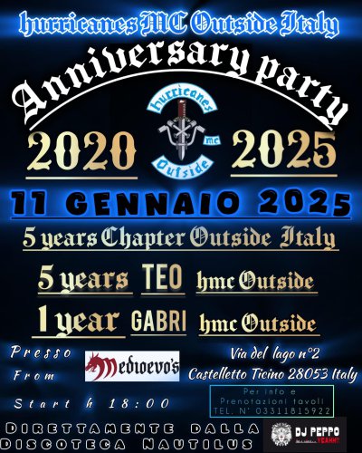 Locandina evento ANNIVERSARY PARTY