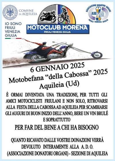 Locandina evento MOTOBEFANA "della Cabossa" 2025