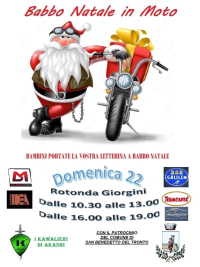 Locandina evento BABBO NATALE IN MOTO