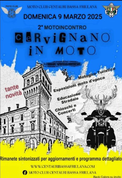Locandina evento 2° CERVIGNANO IN MOTO