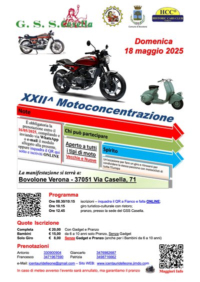 Locandina evento XXII^ Motoconcentrazione "Bovolone Città del Mobile Classico" 2025