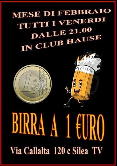 Locandina evento BIRRA A 1 €