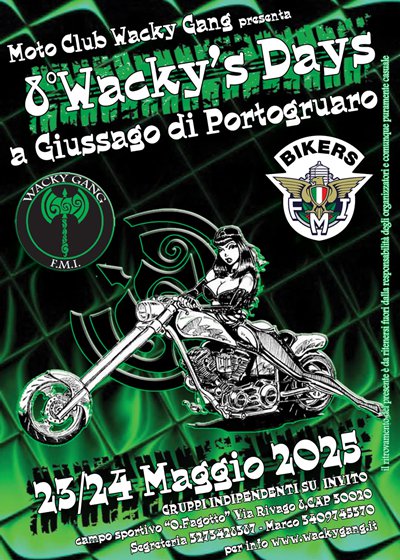 Locandina evento 8 WACKY DAYS