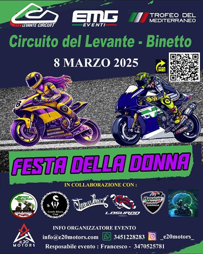 Locandina evento Festa della donna Circuito del Levante