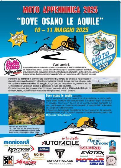 Locandina evento MOTO APENNINICA 2025