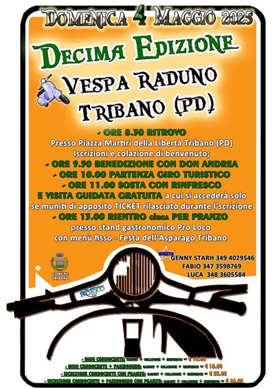 Locandina evento 10^ VESPA RADUNO A TRIBANO