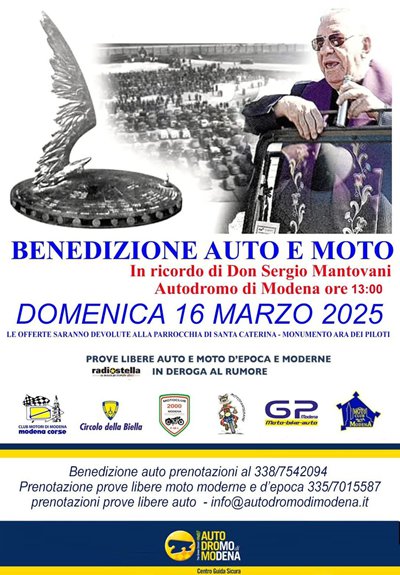 Locandina evento BENEDIZIONE AUTO E MOTO