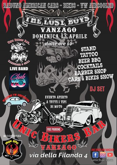 Locandina evento THE LOST BOYS raduno 