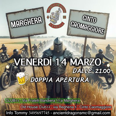 Locandina evento Open clubhouse Cinto Caomaggiore  