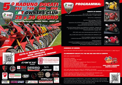 Locandina evento 5° RADUNO DUCATI - DAT Owners Club - 10 ANNI