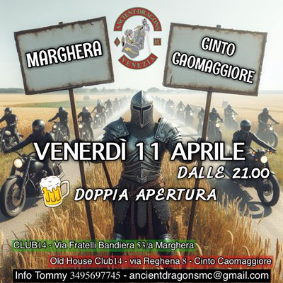 Locandina evento Open clubhouse Cinto Caomaggiore