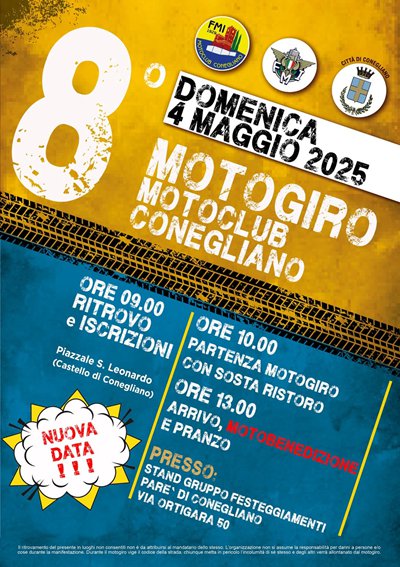 Locandina evento MOTOGIRO MOTOCLUB CONEGLIANO