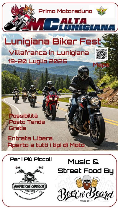 Locandina evento LUNIGIANA BIKER FEST
