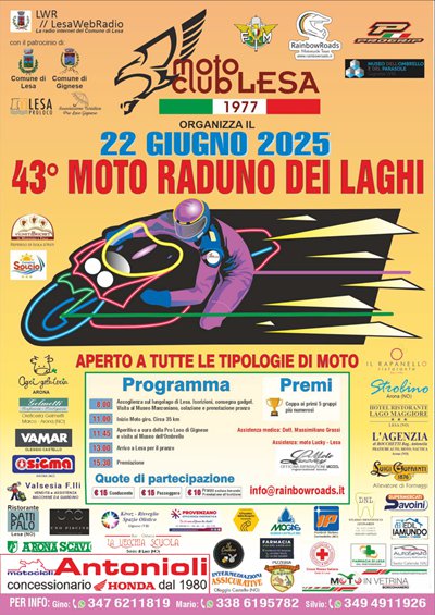 Locandina evento 43° Motoraduno dei Laghi