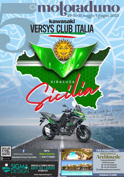 Locandina evento 5 motaraduno Kawasaki Versys club Italia 