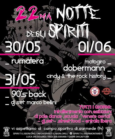Locandina evento 22 NOTTE DEGLI SPIRITI LIBERI