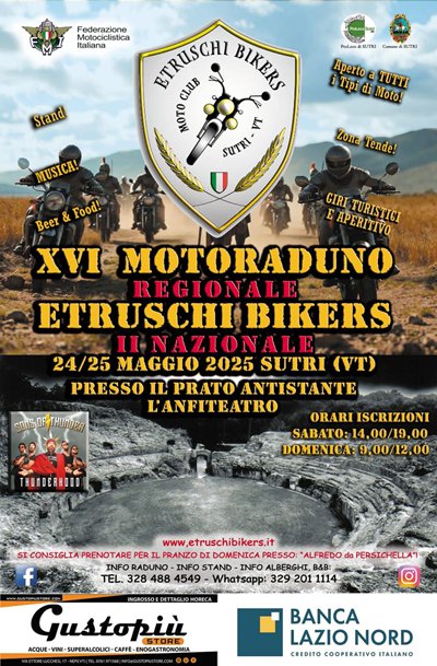Locandina evento XVI Motoraduno Etruschi Bikers