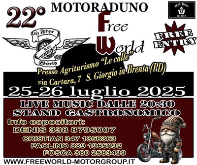 Locandina evento MOTO RADUNO FREE WORLD